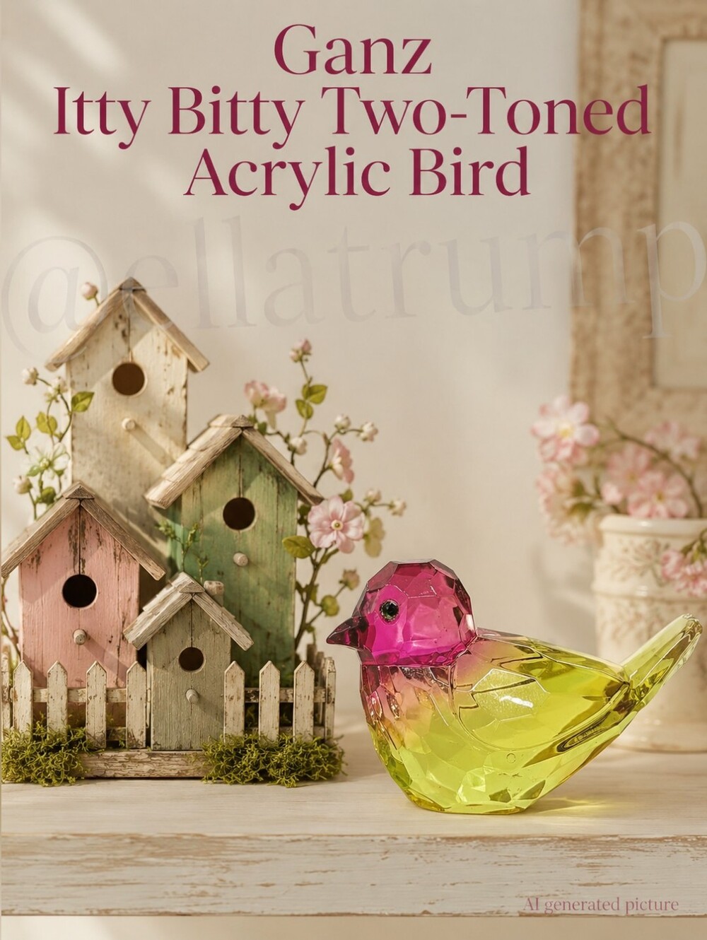 Ganz Itty Bitty Two-tone Acrylic 2.5" Bird